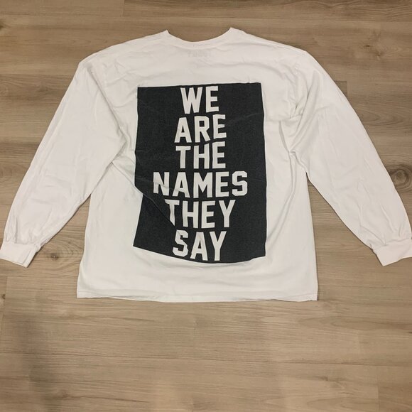 White/Black long sleeve T-shirt PushaT  shirt size XL "we are the names they say - Picture 2 of 5